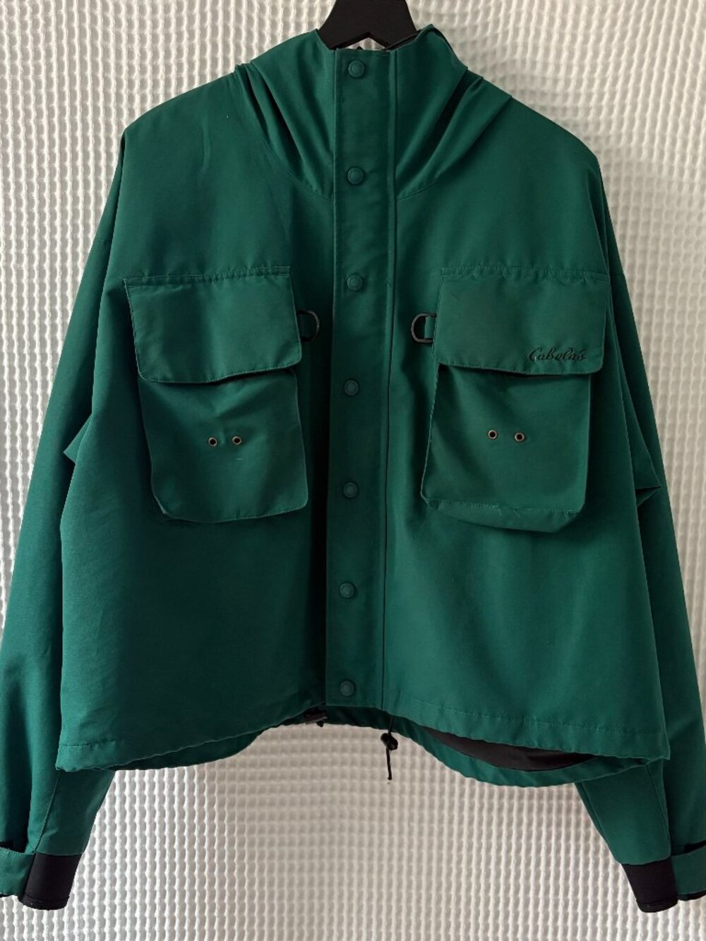 Vintage Cabela's green men's wading fishing boxy 1990s gorpcore jacket size XL